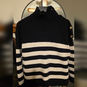 COS Navy and White Striped Knitwear